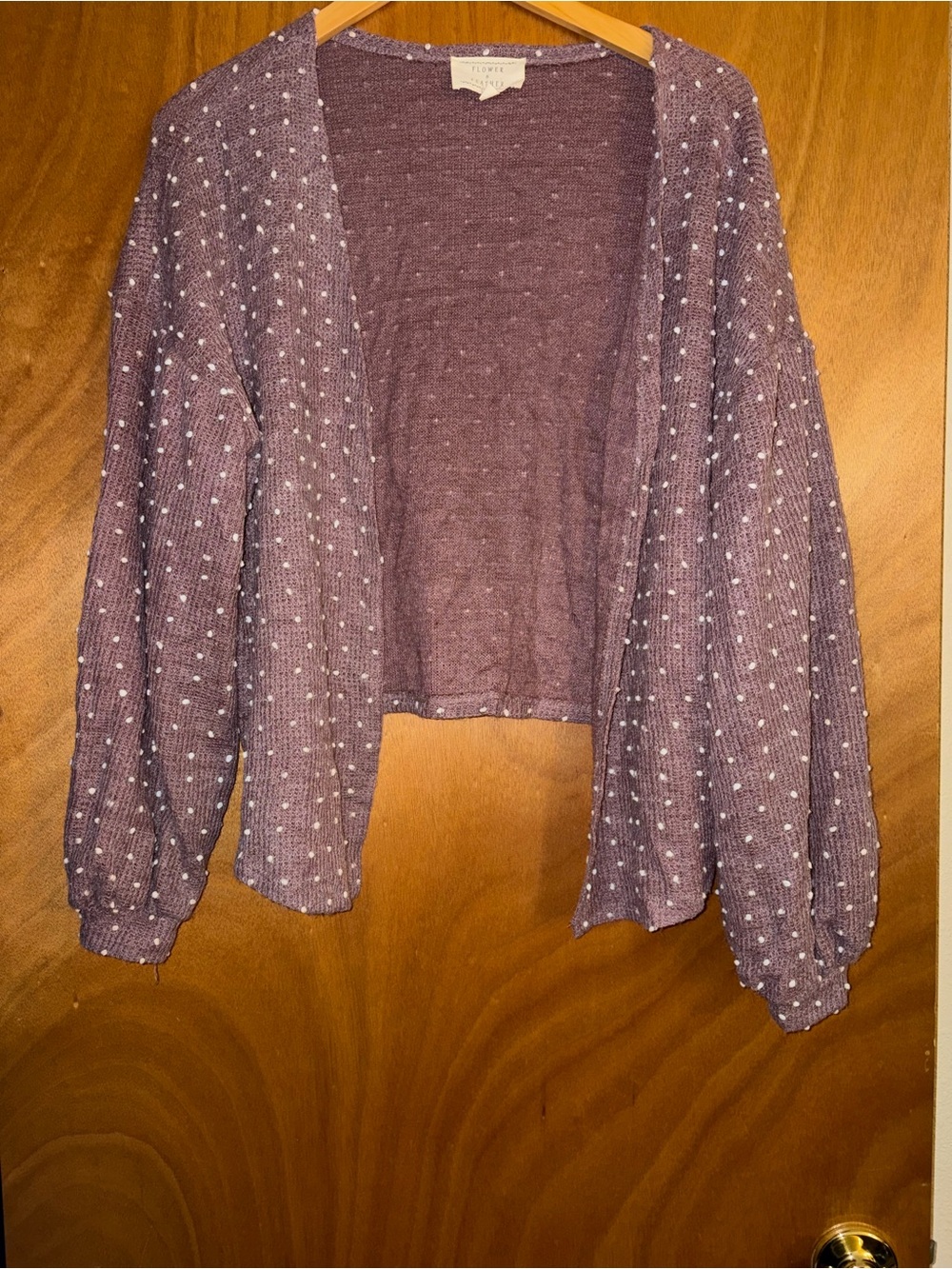Purple Dot Open-Front Cardigan - Women
